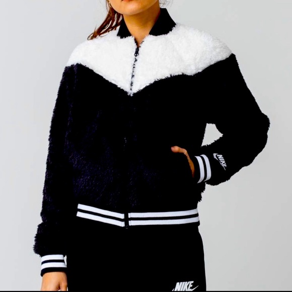 Women's nike sportswear sherpa wolf bomber jacket Clearance